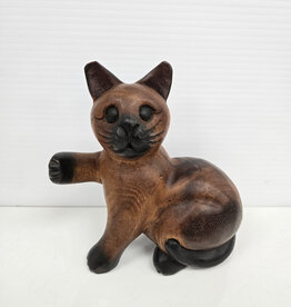 Vintage Wooden Cat - 6"