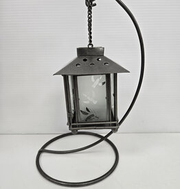 Metal Lantern w/Stand - hummingbird