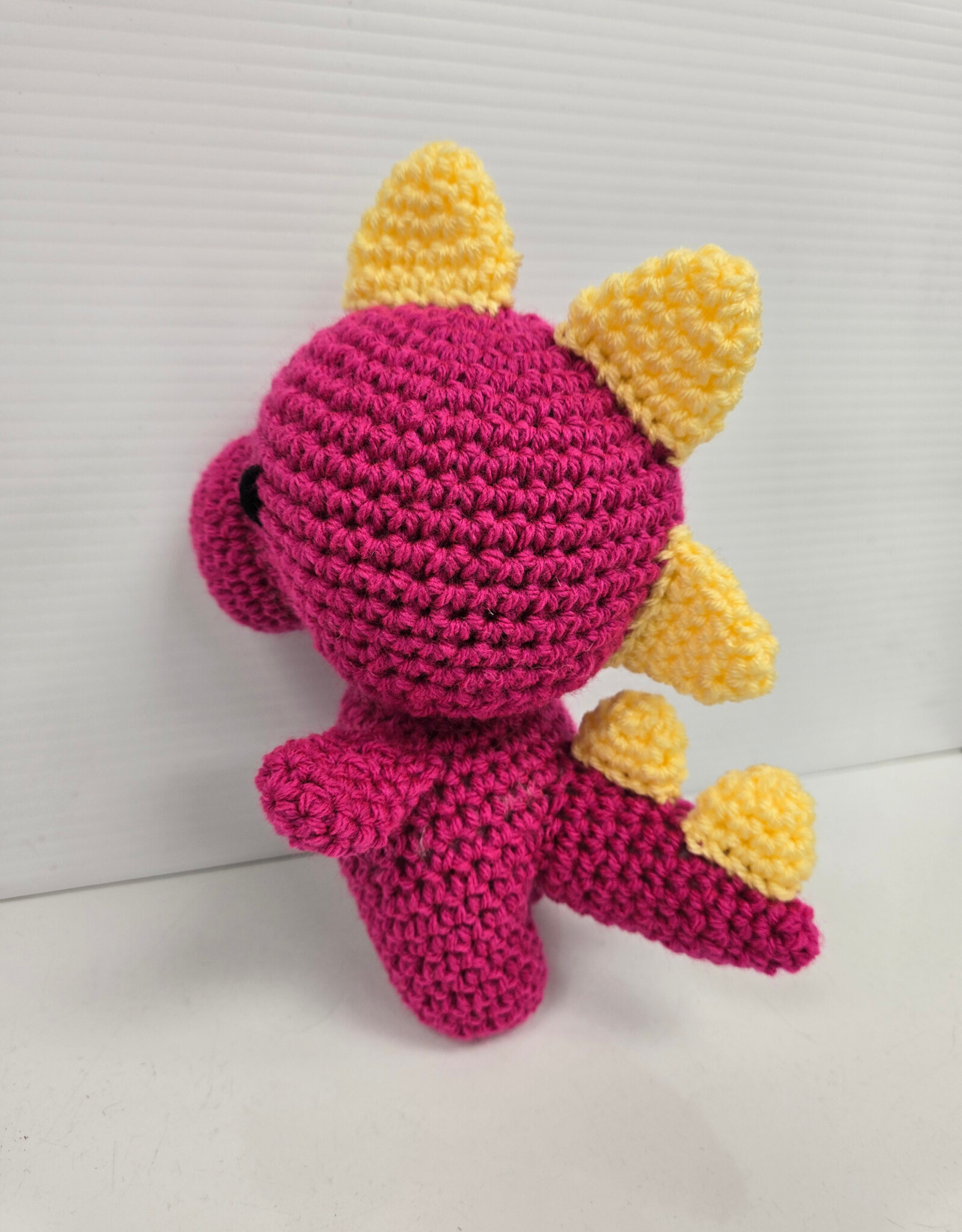 Crocheted Small Stuffie - Pink Dinosaur