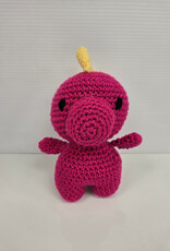 Crocheted Small Stuffie - Pink Dinosaur