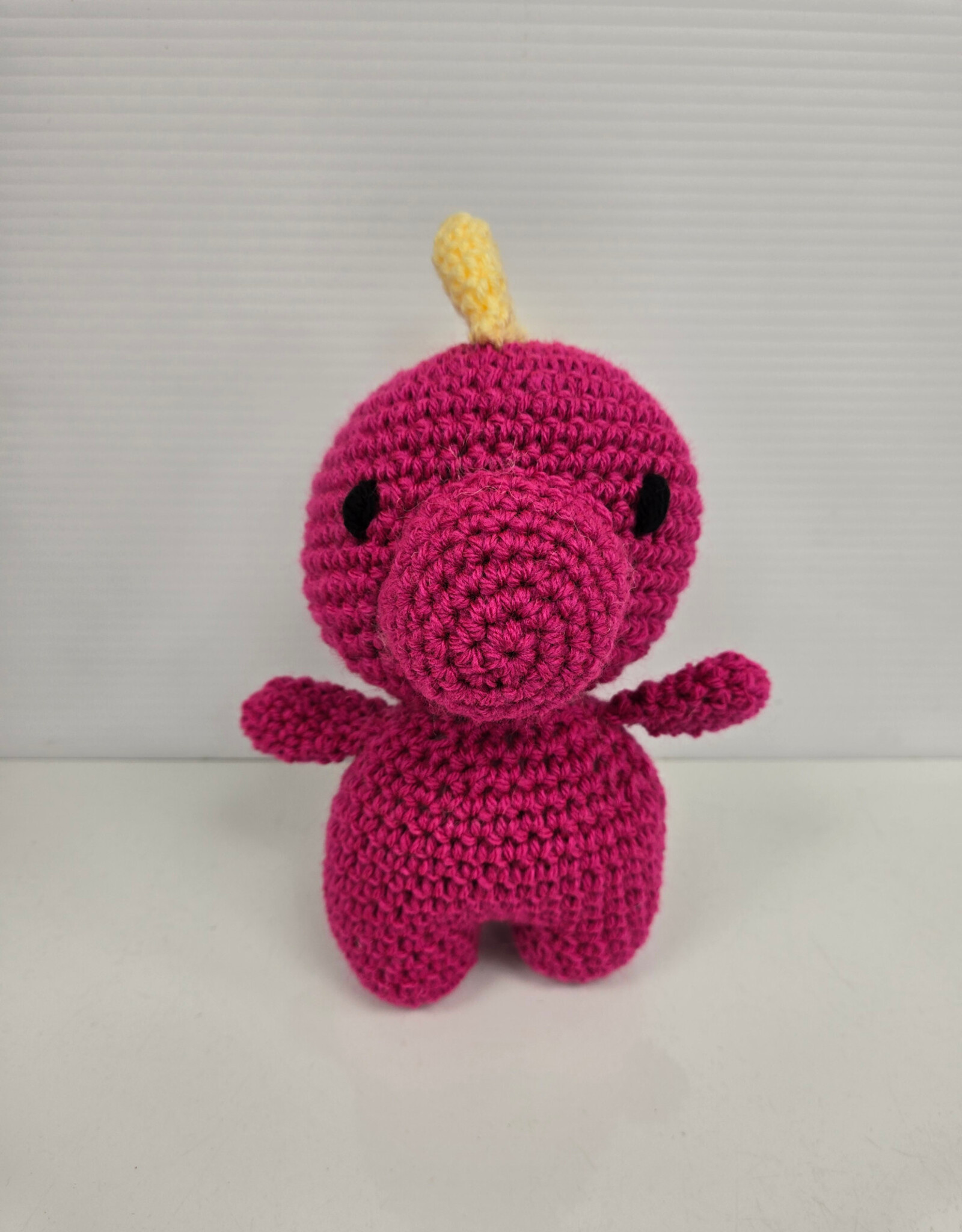 Crocheted Small Stuffie - Pink Dinosaur
