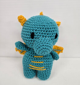 Crocheted Small Stuffie - Blue Dragon