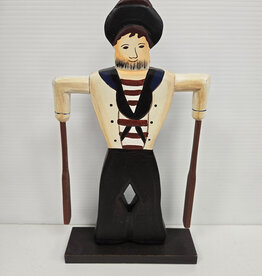 Set of 2 Wooden Folk Art Sailor