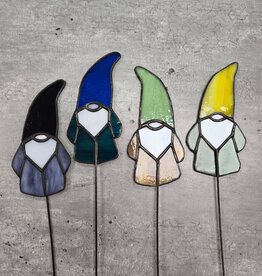 Stained Glass Gnome - plant stake