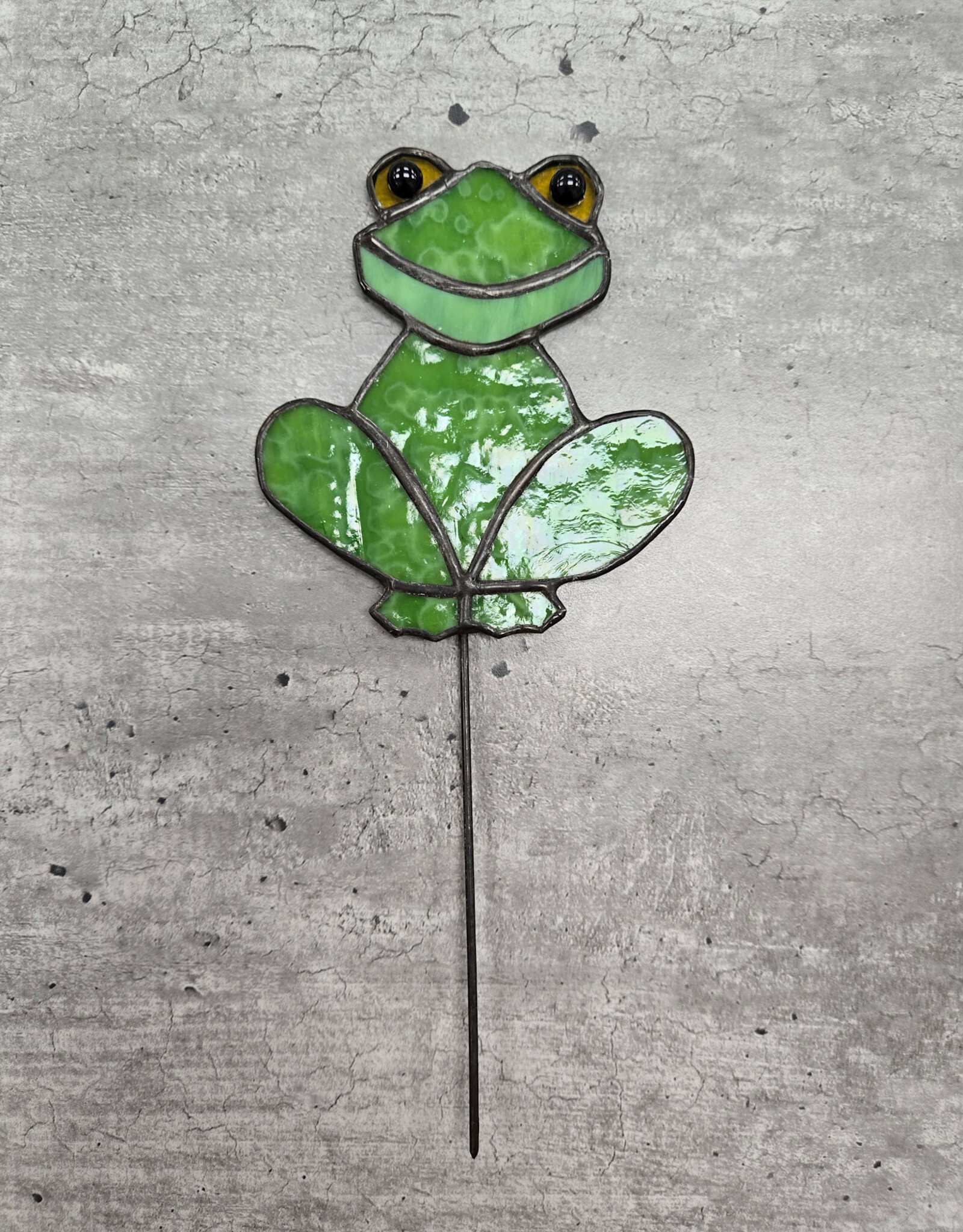 Stained Glass Frog Plant Stake