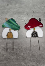 Stained Glass Gnome House - plant stake