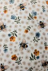 Minky Blanket - White w/Bees