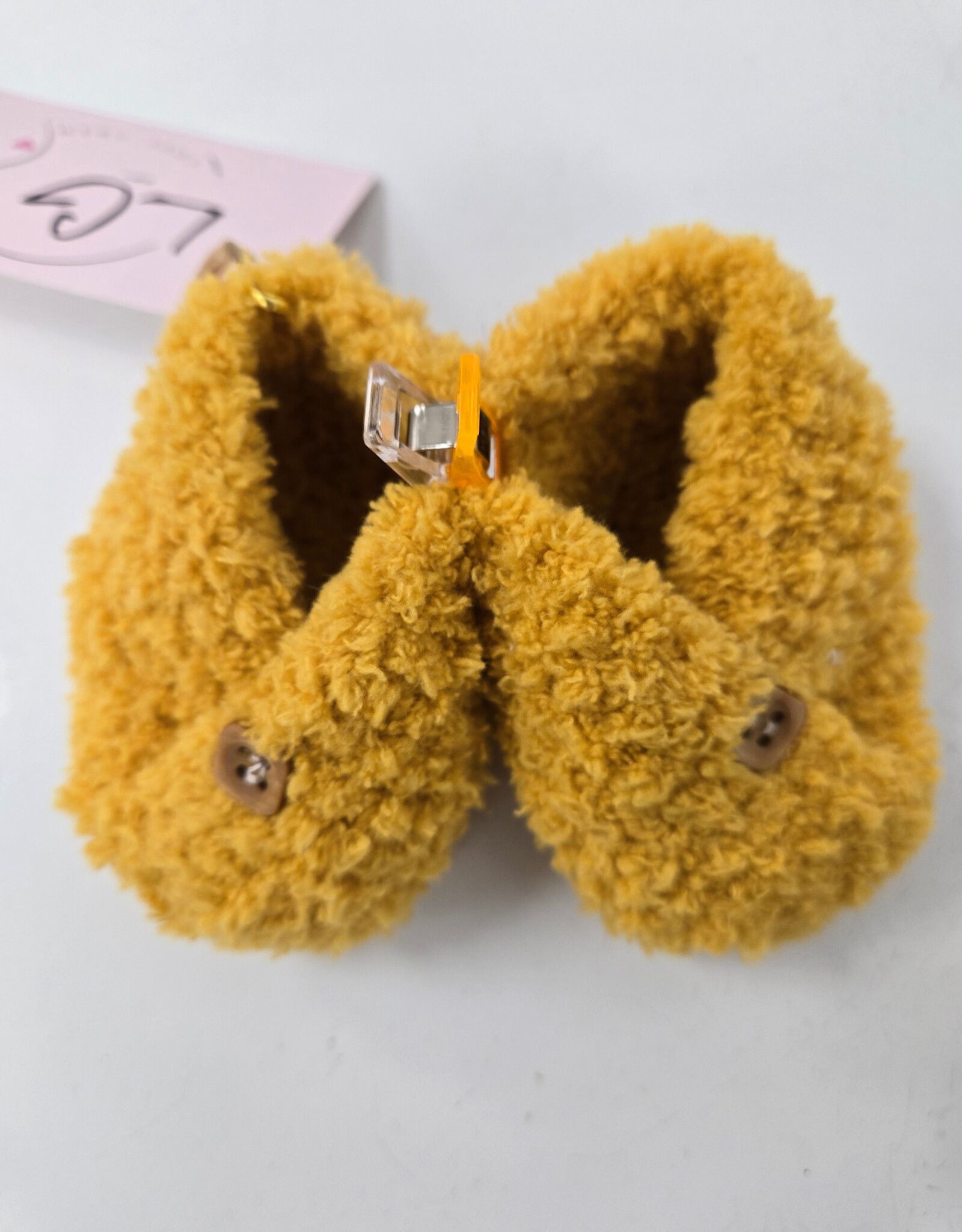 Fuzzy Slippers - Mustard
