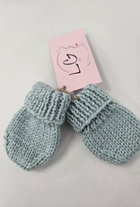 Knitted Mitts - Light Teal