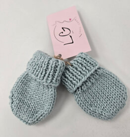 Knitted Mitts - Light Teal
