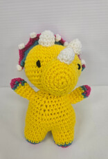 Crocheted Small Stuffie - Triceratops