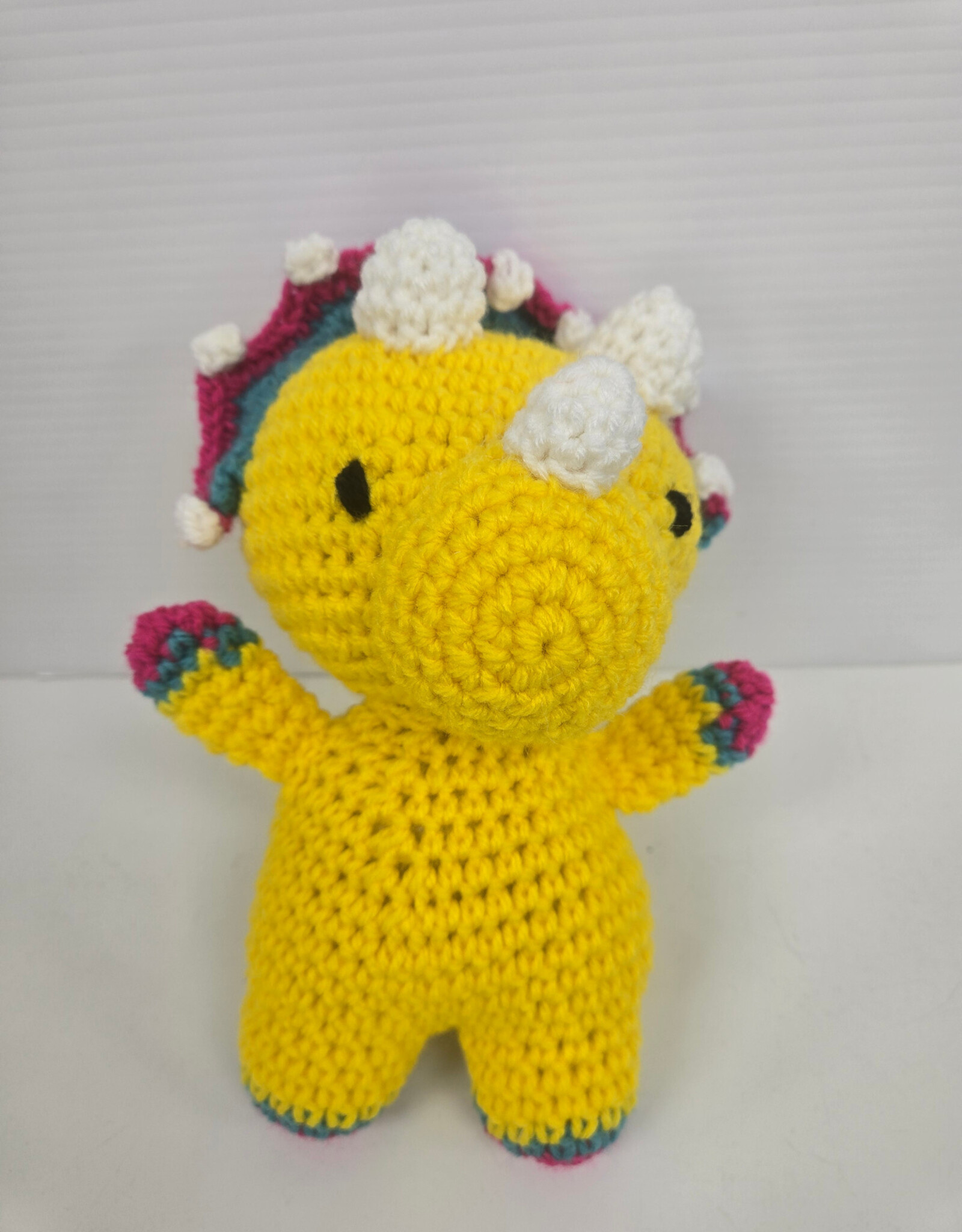 Crocheted Small Stuffie - Triceratops