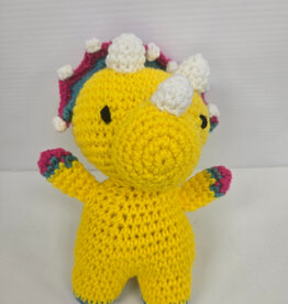 Crocheted Small Stuffie - Triceratops