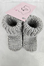 Knitted Booties - Grey