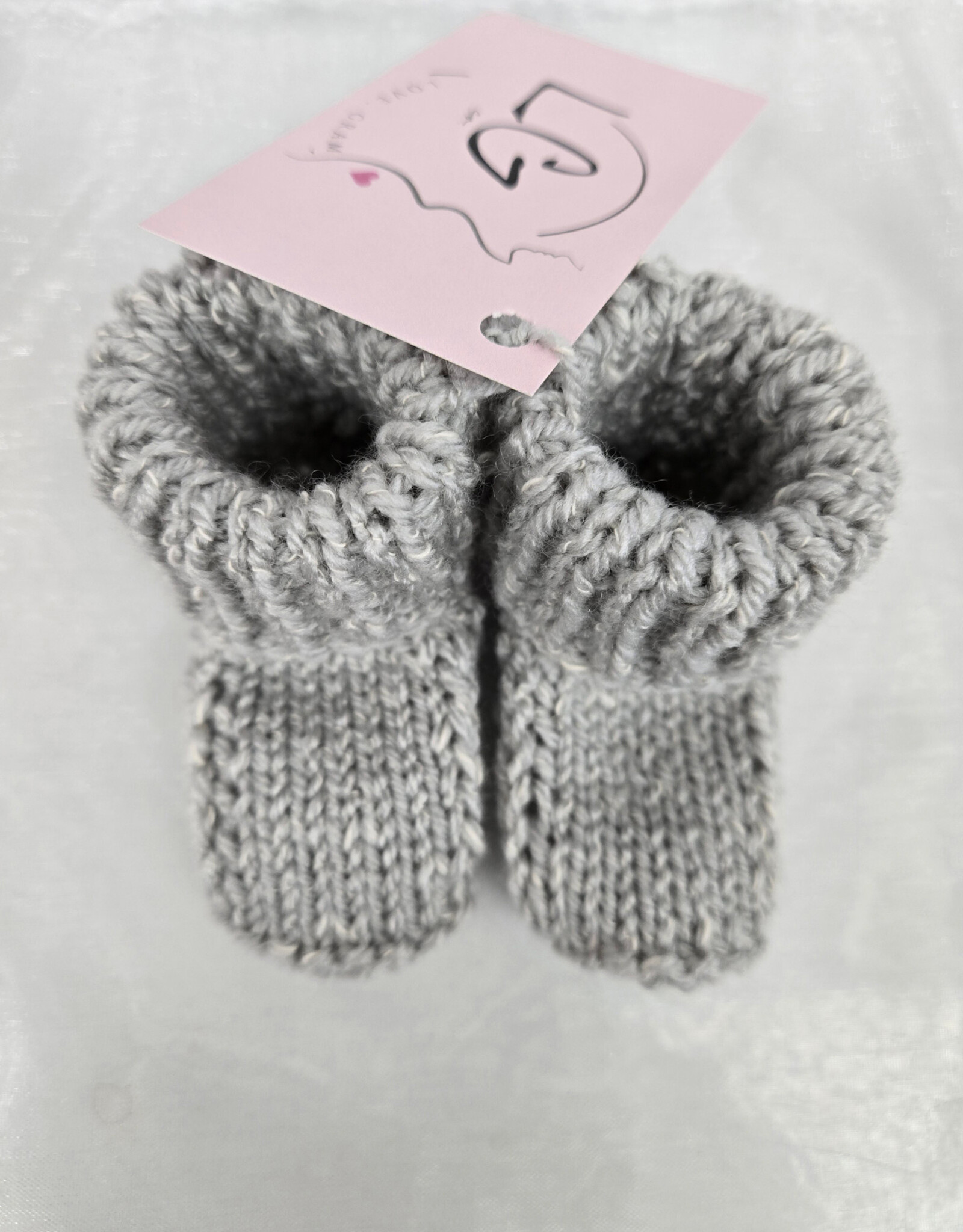 Knitted Booties - Grey