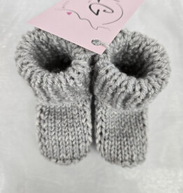 Knitted Booties - Grey