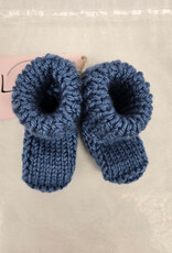 Knitted Booties - Mediterranean Blue