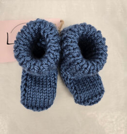Knitted Booties - Mediterranean Blue