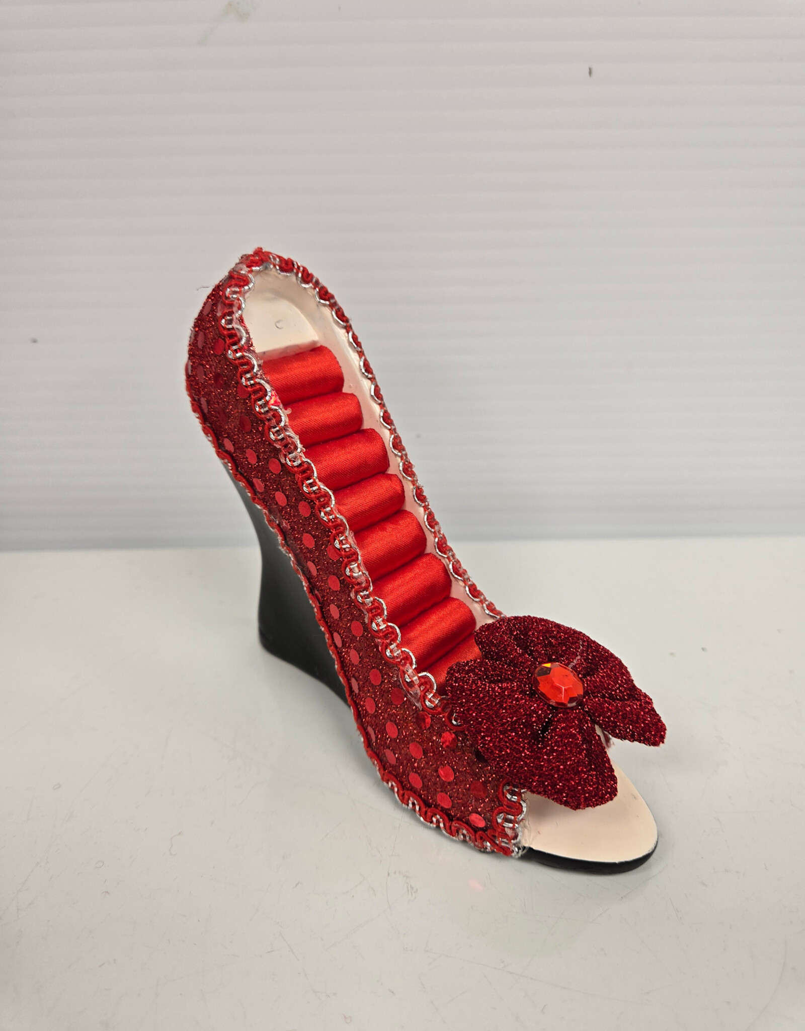 High Heel Shoe Ring Holder - red