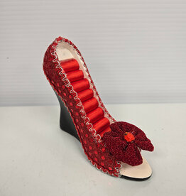 High Heel Shoe Ring Holder - red