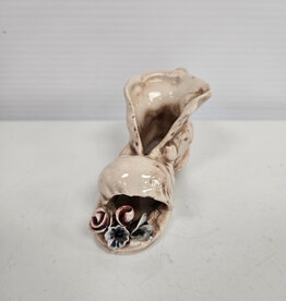 Vintage Capodimonte Pottery Porcelain Miniature Shoe / Boot