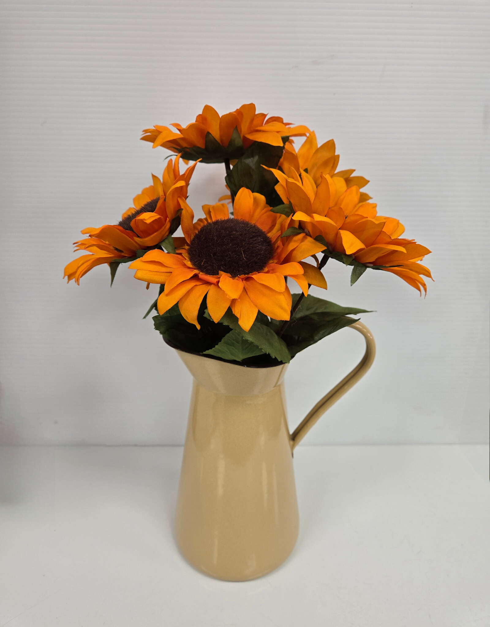 Enamel Pitcher w/Sunflowers
