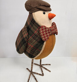 Large Fall Plaid Felt Bird - 19"