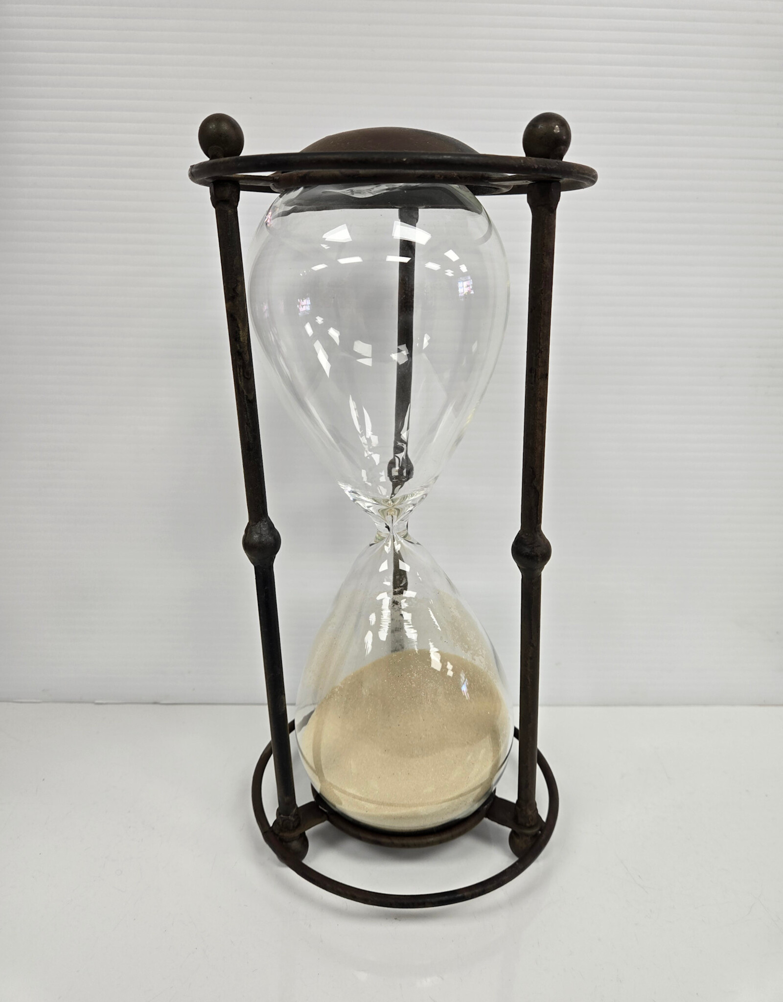 Vintage Metal Hourglass Sand Timer - 12"