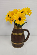 Vintage Wood & Brass Pitcher