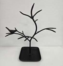 Cast Iron Tree  w/Bird Jewelry Stand