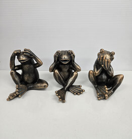 Set of 3 Frogs - See, Hear, Speak No Evil