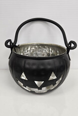 Black Jack-o-lantern Tealight Holder - iron handle