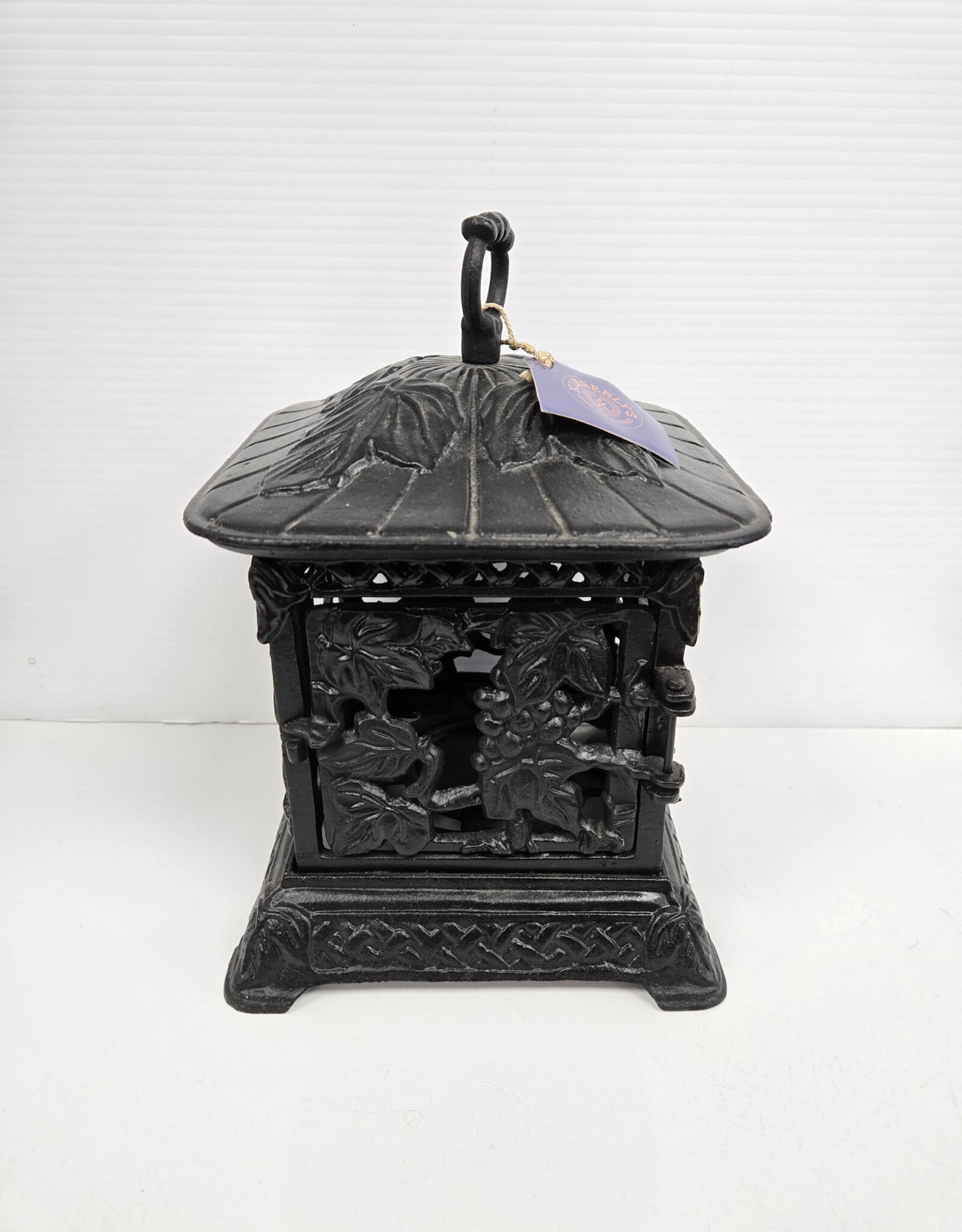 Vintage Cast Iron Lantern - grapes design