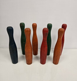 Vintage Wooden Toy 6" Bowling Pins - qty 8