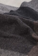 British & Irish Imports Herringbone Check Wool Blanket Taupe  Charcoal 72 x 60