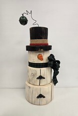 Wooden Stacked Post Snowman