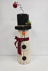 Wooden Stacked Post Snowman