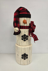 Wooden Stacked Post Snowman