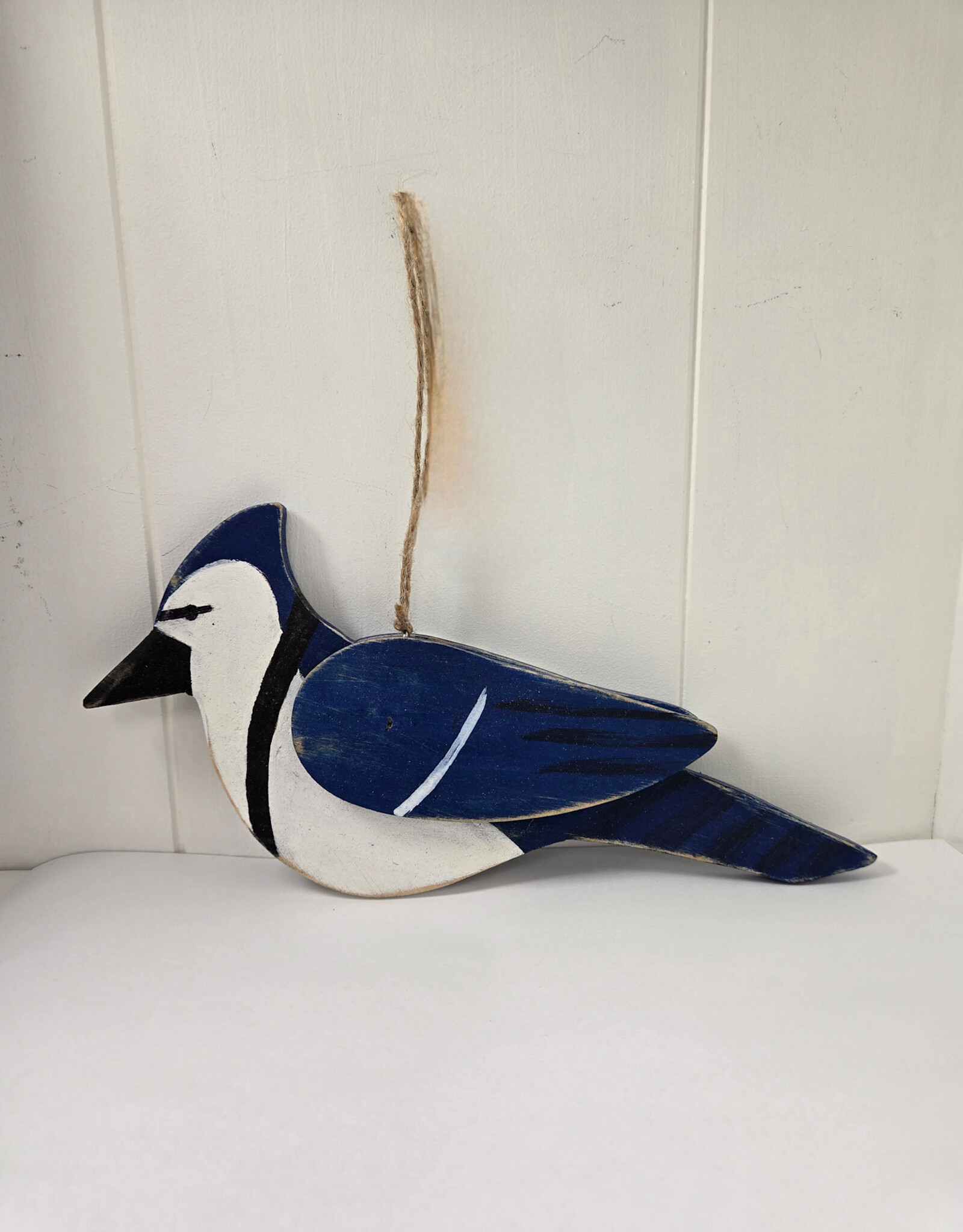 Handmade Wooden Ornament - Blue Jay