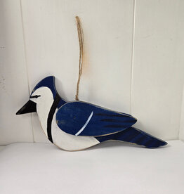 Handmade Wooden Ornament - Blue Jay