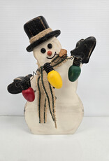 Wooden Snowman w/lights