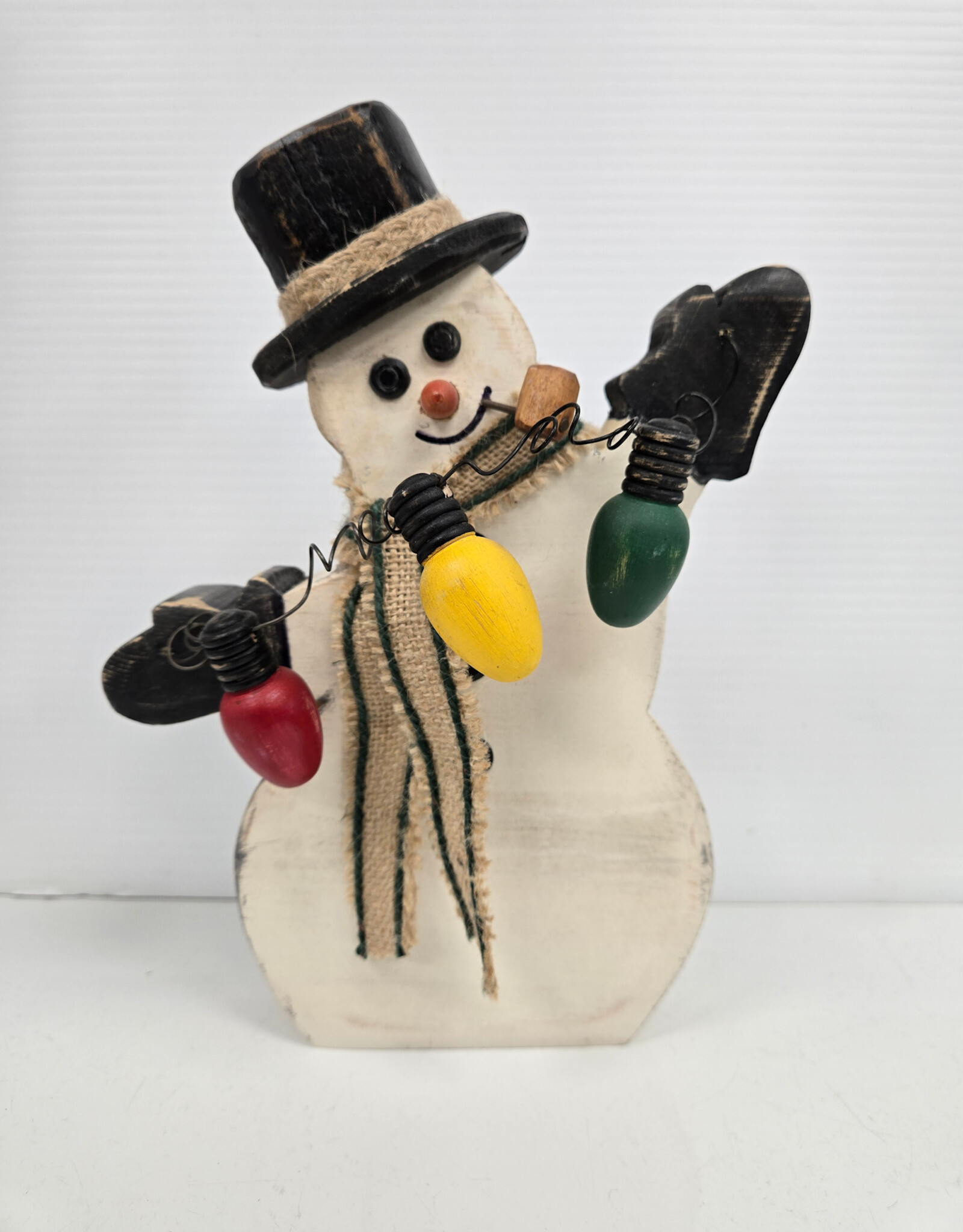 Wooden Snowman w/lights