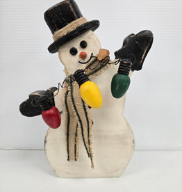 Wooden Snowman w/lights