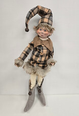 20" Christmas Elf Poseable Shelf Sitter - light brown