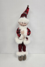 Christmas Elf Poseable Shelf Sitter - red