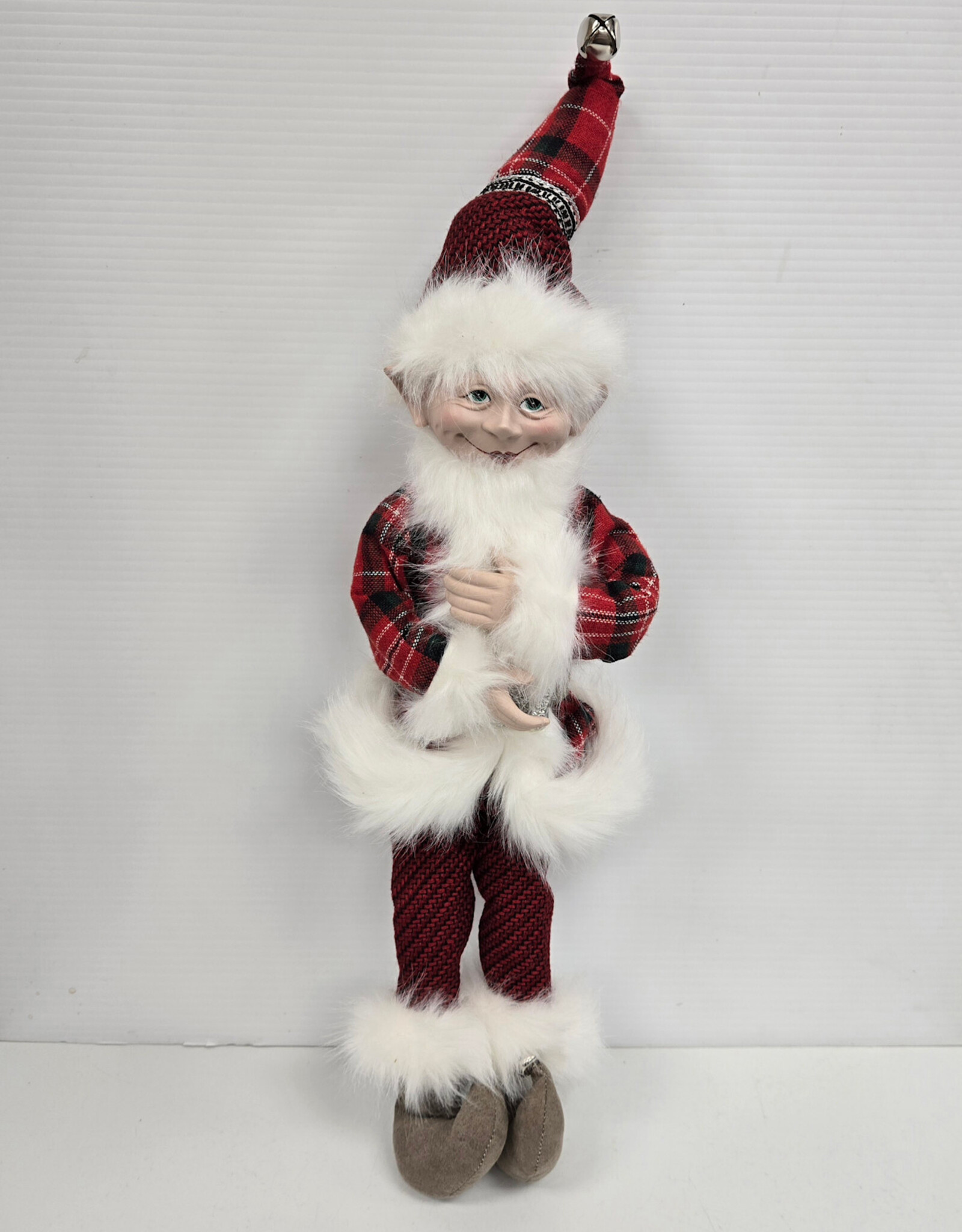 Christmas Elf Poseable Shelf Sitter - red