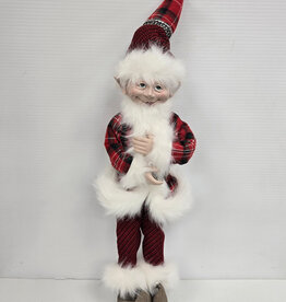 Christmas Elf Poseable Shelf Sitter - red