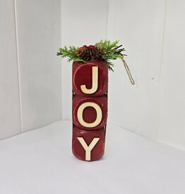 Handmade JOY Block Ornament