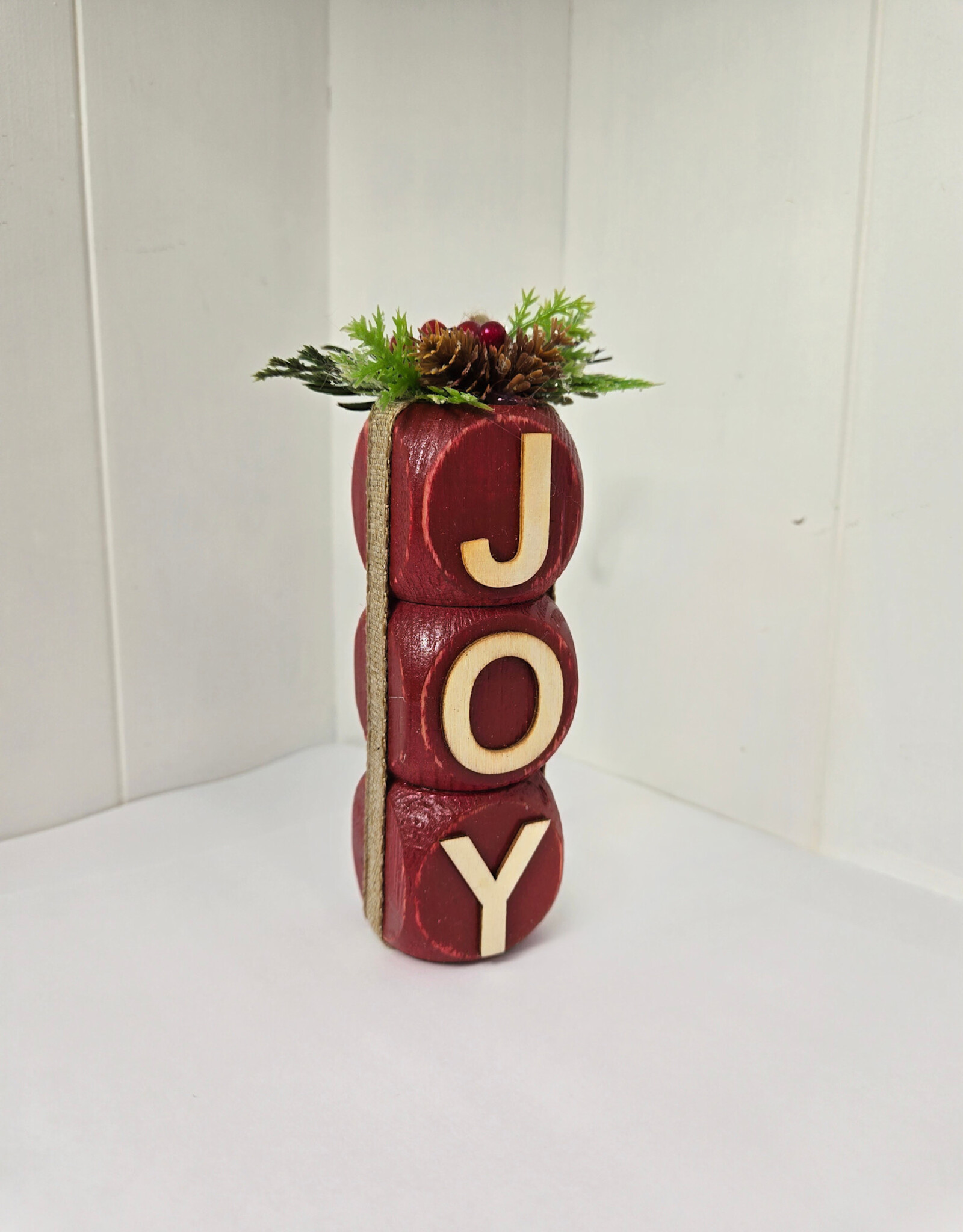 Handmade JOY Block Ornament
