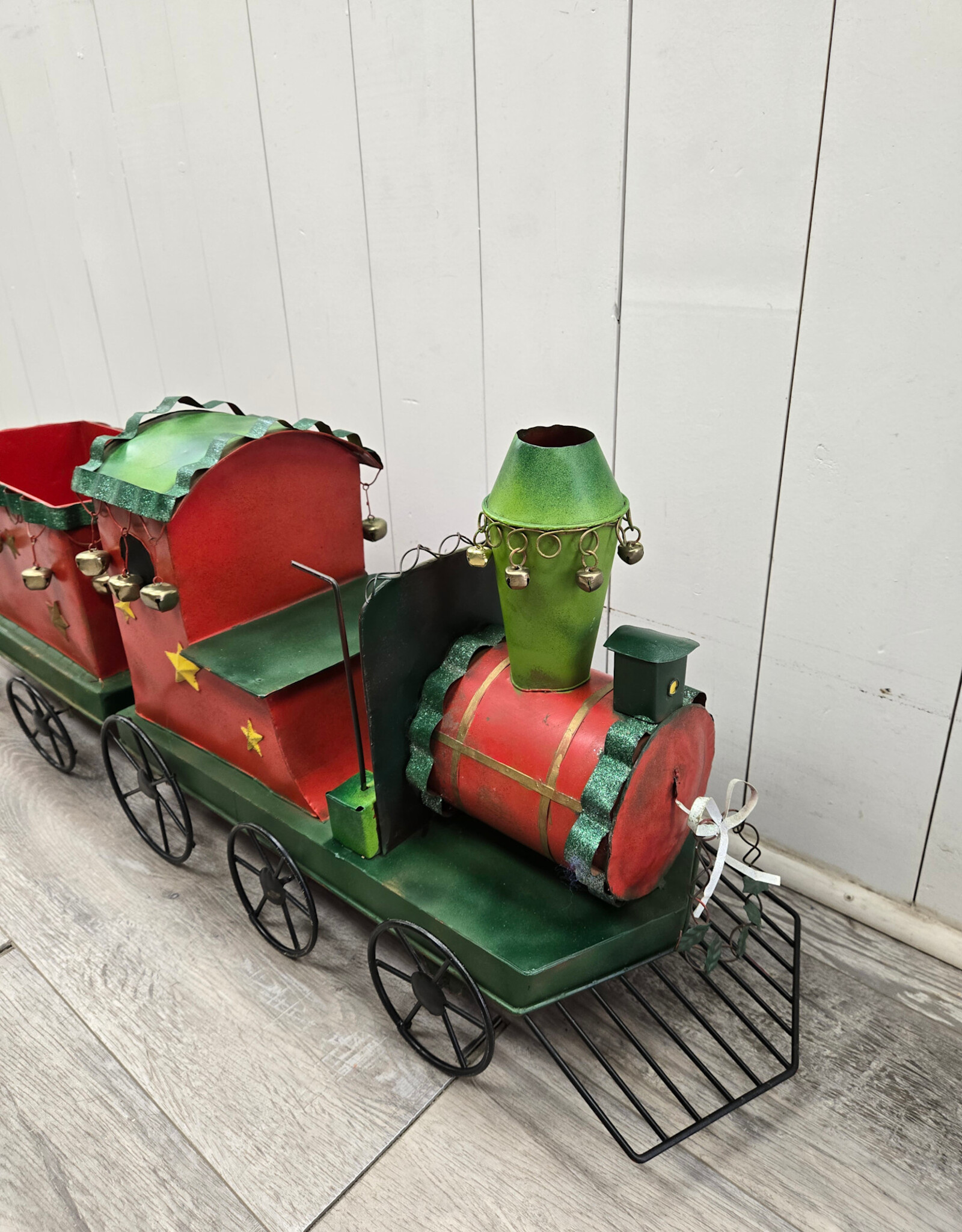 2-Piece Metal Train Christmas Decor - 36"